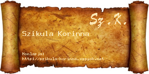 Szikula Korinna névjegykártya